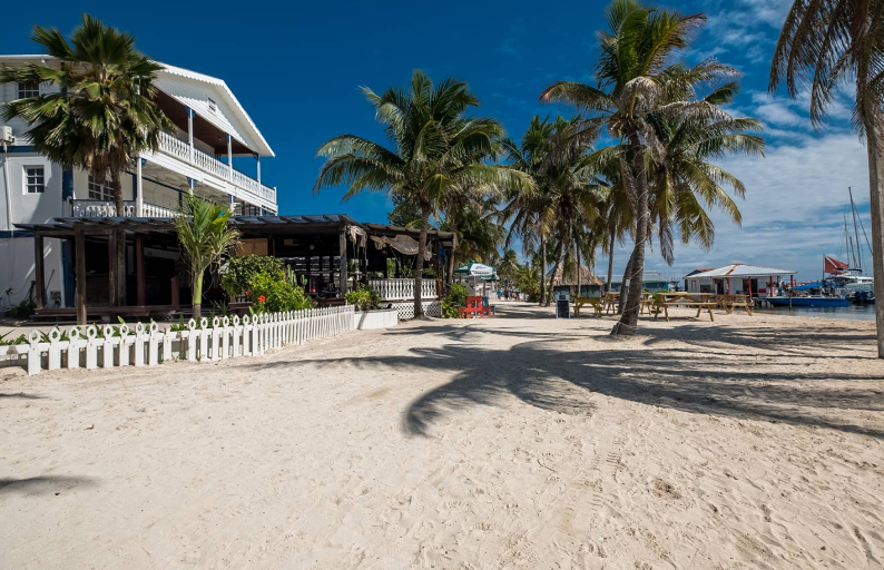 View of the reception area from the beach
